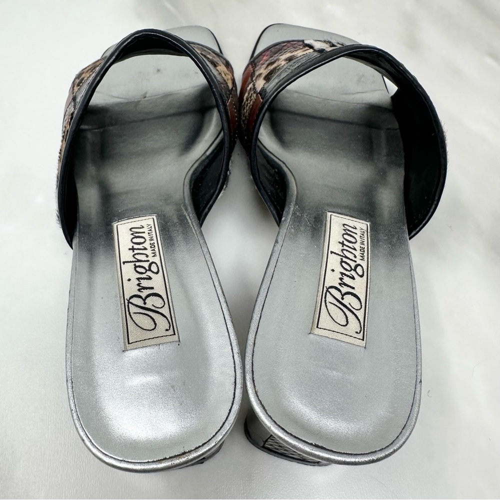 Brighton Busywork Patchwork Animal Print Mule Slide Heel Sandal Womens Size 8 - Picture 6 of 10